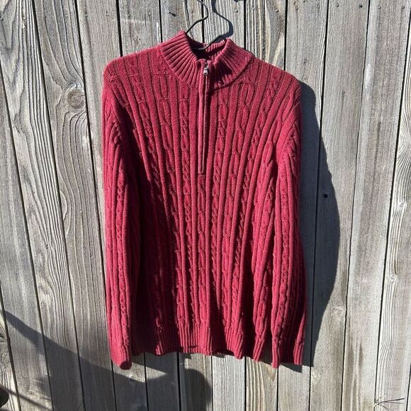 Vintage Izod sweater long sleeve half zip up size large - Picture 1 of 7